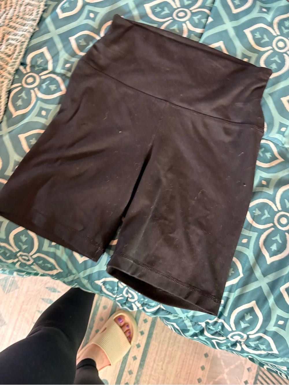 90 Degree By Reflex Black High-Rise Bike Shorts